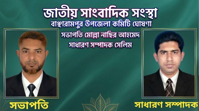 বাঞ্ছারামপুর উপজেলা জাতীয় সাংবাদিক সংস্থার (JSS) নবগঠিত কমিটির নেতৃবৃন্দ।